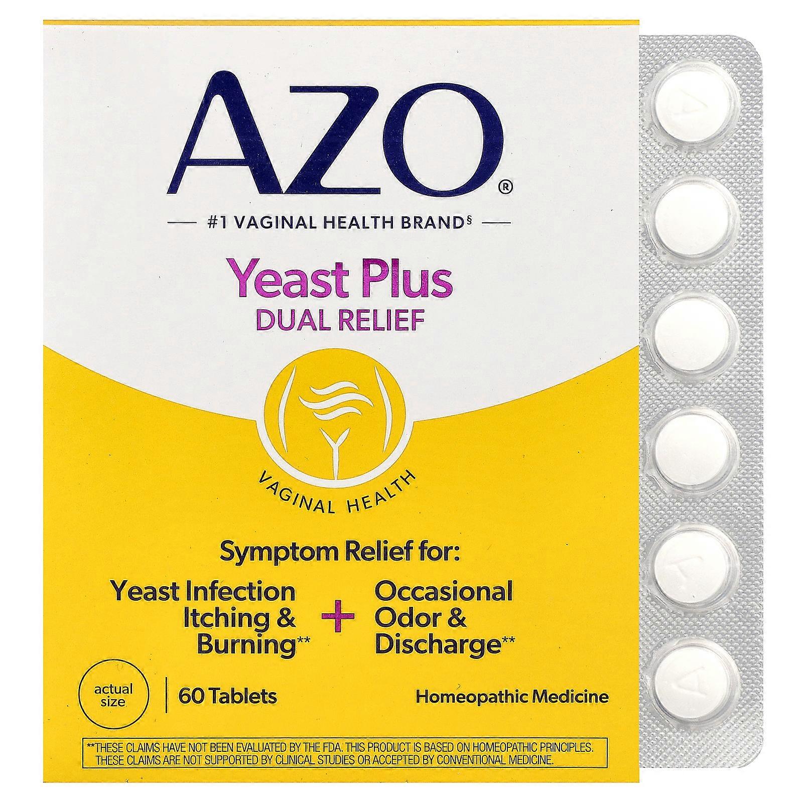 3 x AZO, Yeast Plus, Dual Relief, 60 Tablets