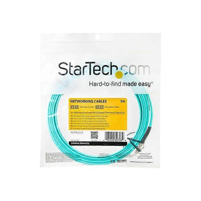Fiber Optic Cable - StarTech - OM3 - 5m - LC to LC - Duplex Multimode - Aqua