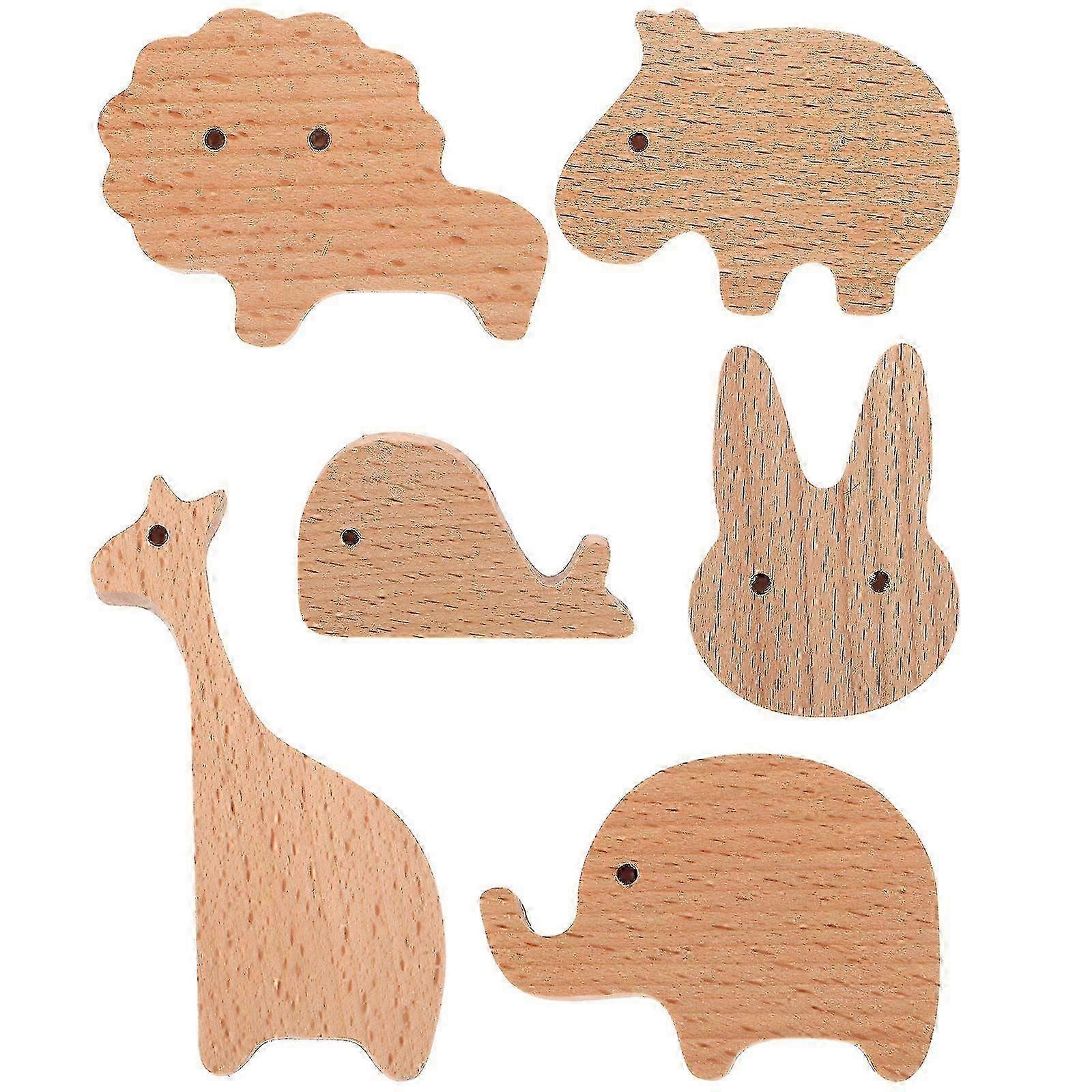 6pcs Dresser Knobs Cabinet Door Knobs Wooden Drawer Knobs Animal Furniture Pulls