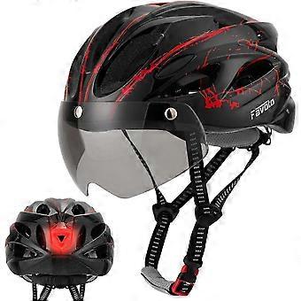Favoto Adult Bike Helmet - Lightweight Cycling Helmet for Men Women with LED Light & Detachable Magnetic Goggles, Breathable Bicycle Helmet yfsy
