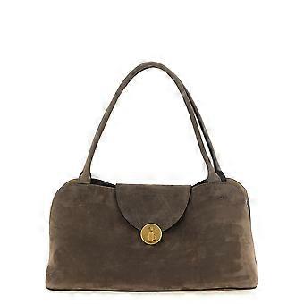 Versace Brown Calfskin Shoulder Bag