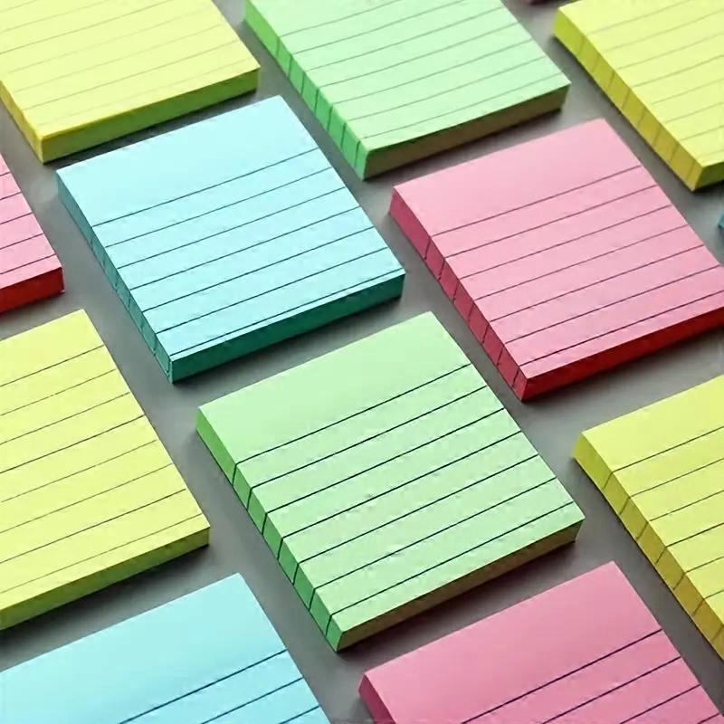100-Sheet Lined Sticky Note Pad, Yellow or Assorted Colors