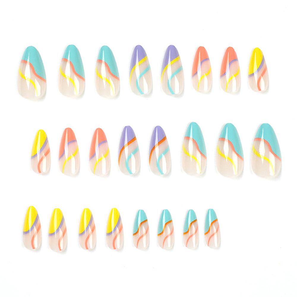 Dark Press On Nail White Swirl Designs False Nails