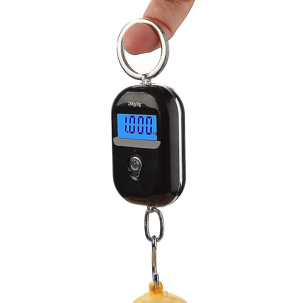 Digital Hanging Scale 25kg X 5g Mini Electronic Luggage Hook Scale Lcd Backlight Kitchen Tool