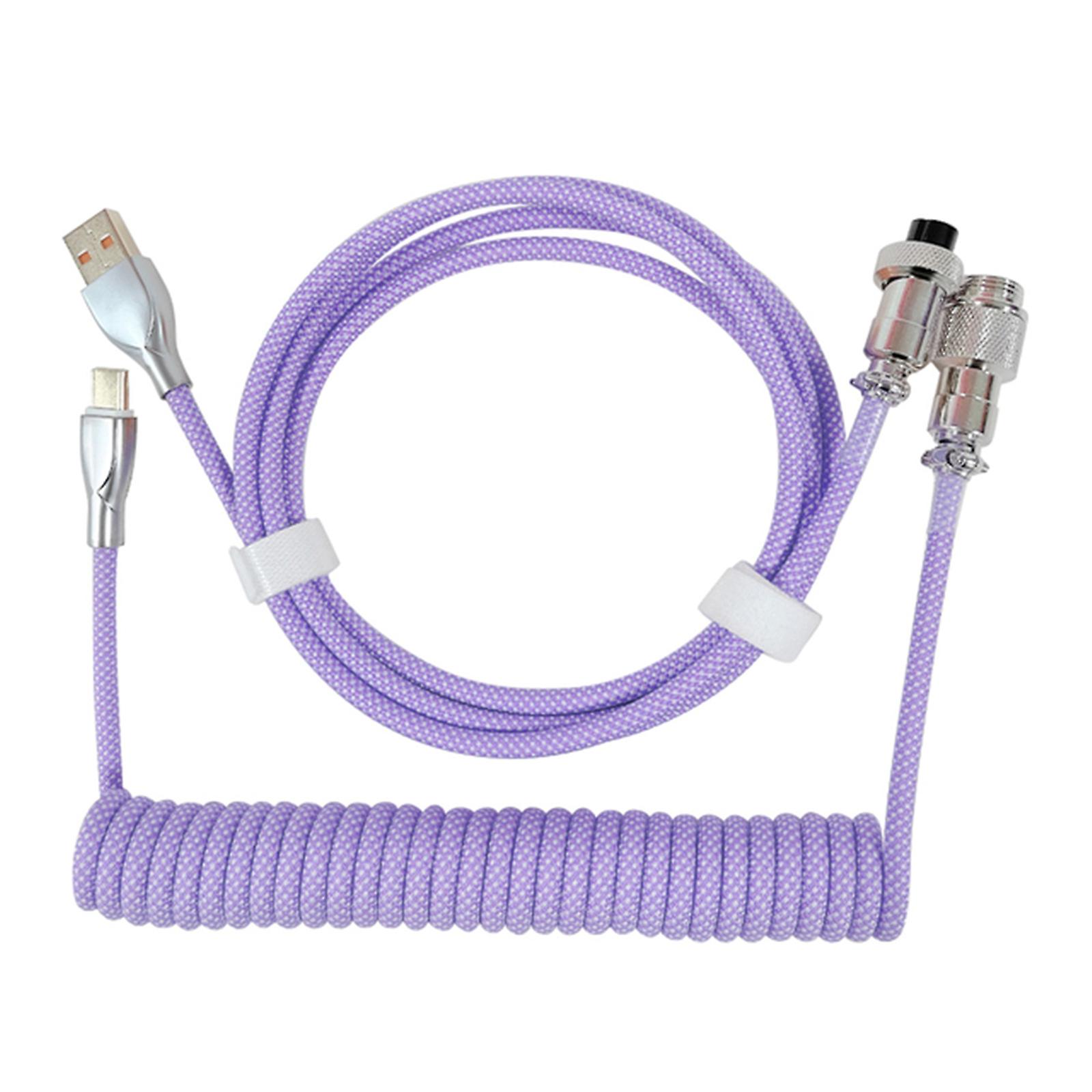 Mechanical Keyboard Cable Coiled USB Type C aviator Connector USB Spring Cable