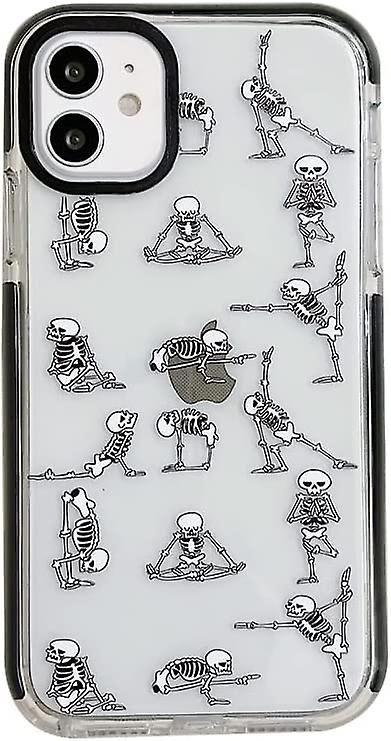 Funny Cute Yoga Skeleton Illustration Phone Case For Apple Iphone