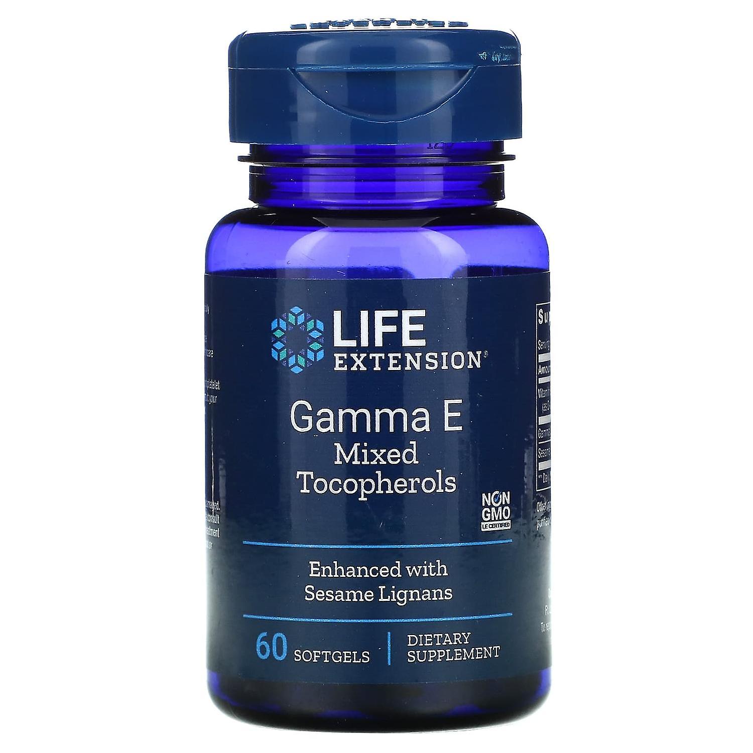Life Extension, Gamma E Mixed Tocopherols, 60 Softgels