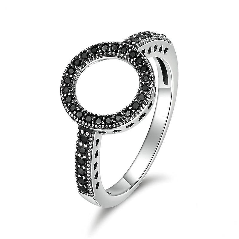 2 PCS Circle Diamond Halo Rings, Ring Size:10