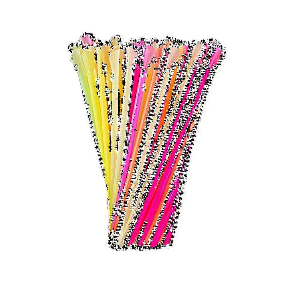 100pc Disposable Straws With Spoon Colored Plastic Smoothie Straws