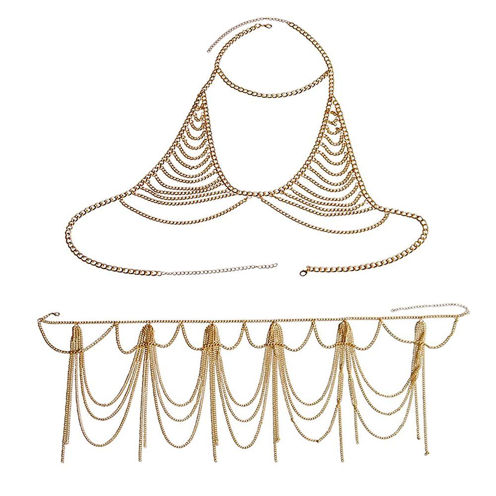 Golden Multilayer Bikini Swimsuit