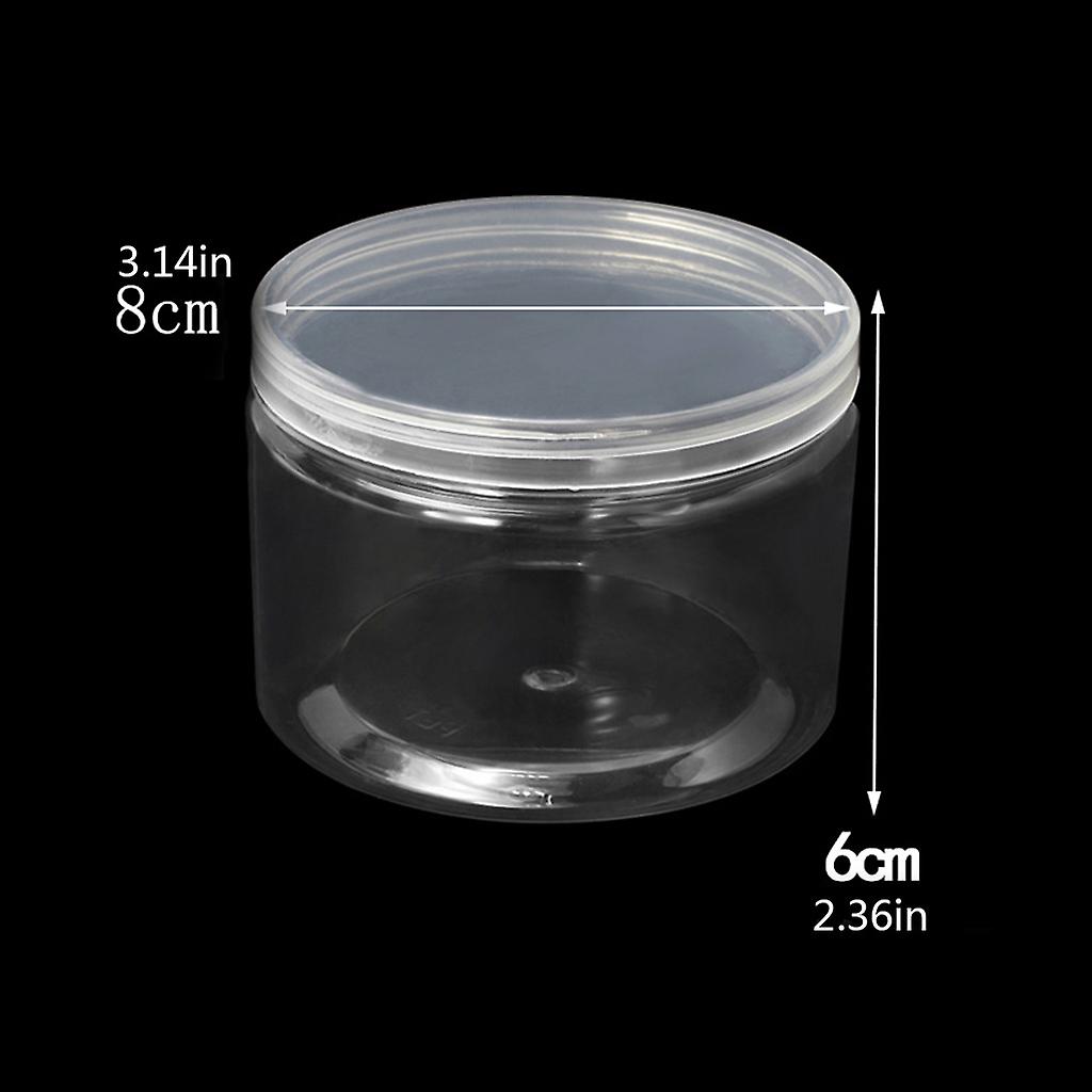 Empty Plastic Storage Jar with Lid Clear Cosmetic Makeup Refillable Bottles Sample Pot Container Kitchen Jars