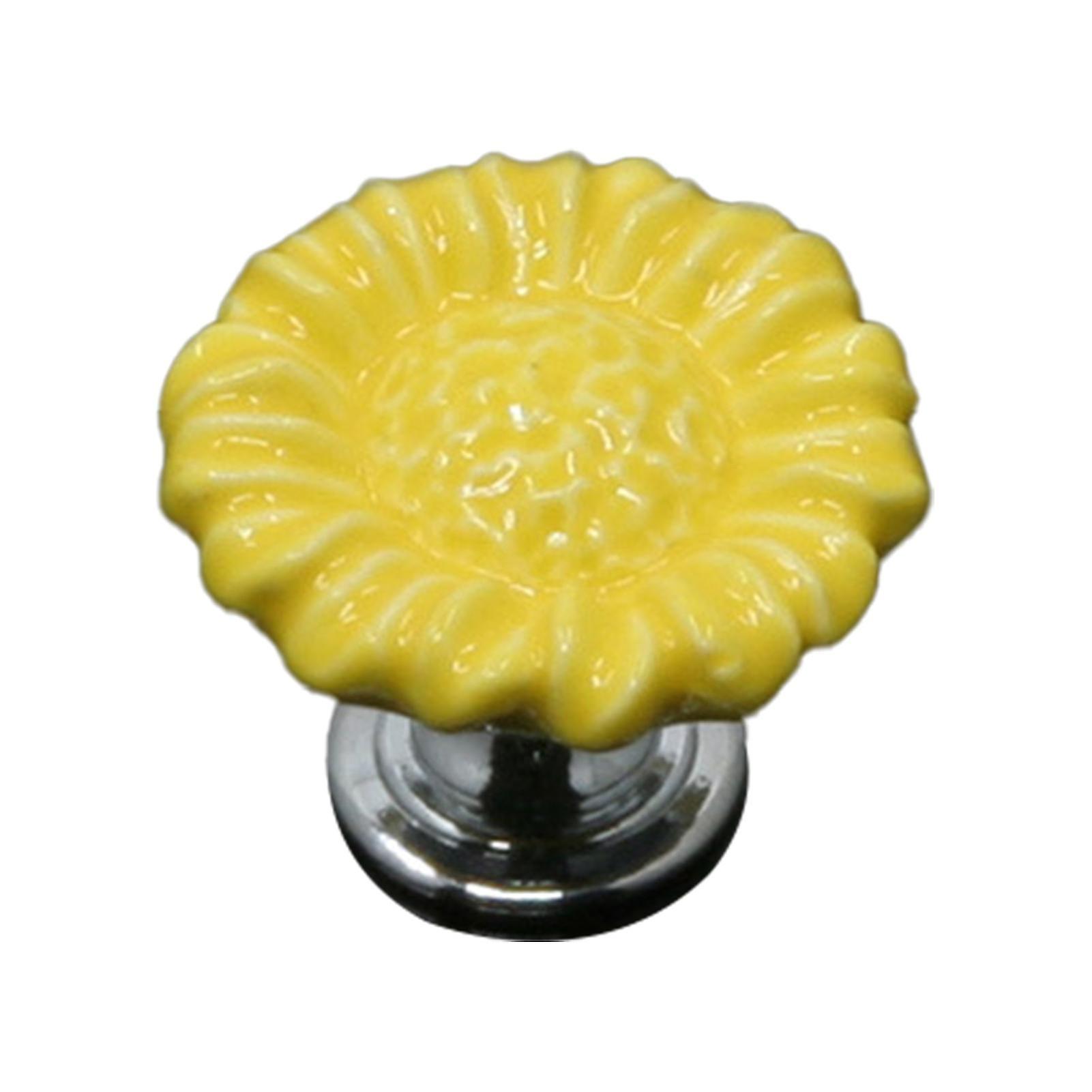 磁器の引き出しノブひまわりの形装飾的なキャビネット陶磁器のハンドルの家具のハードウェアのキッズルーム用