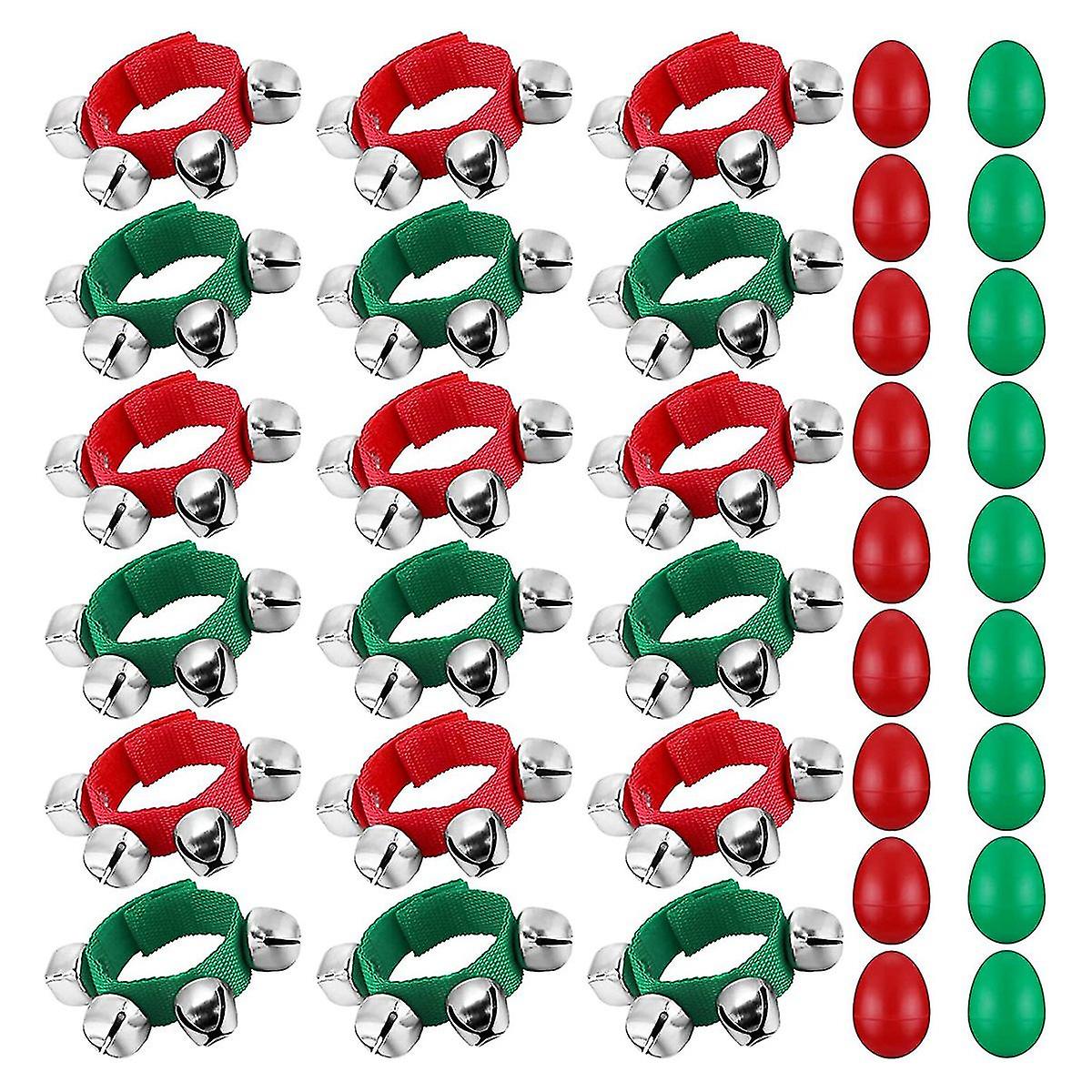 36pcs Orff Musical Instruments 18 Egg Shaker And 18 Adjustable Wrist Hand Band ,christmas Parties