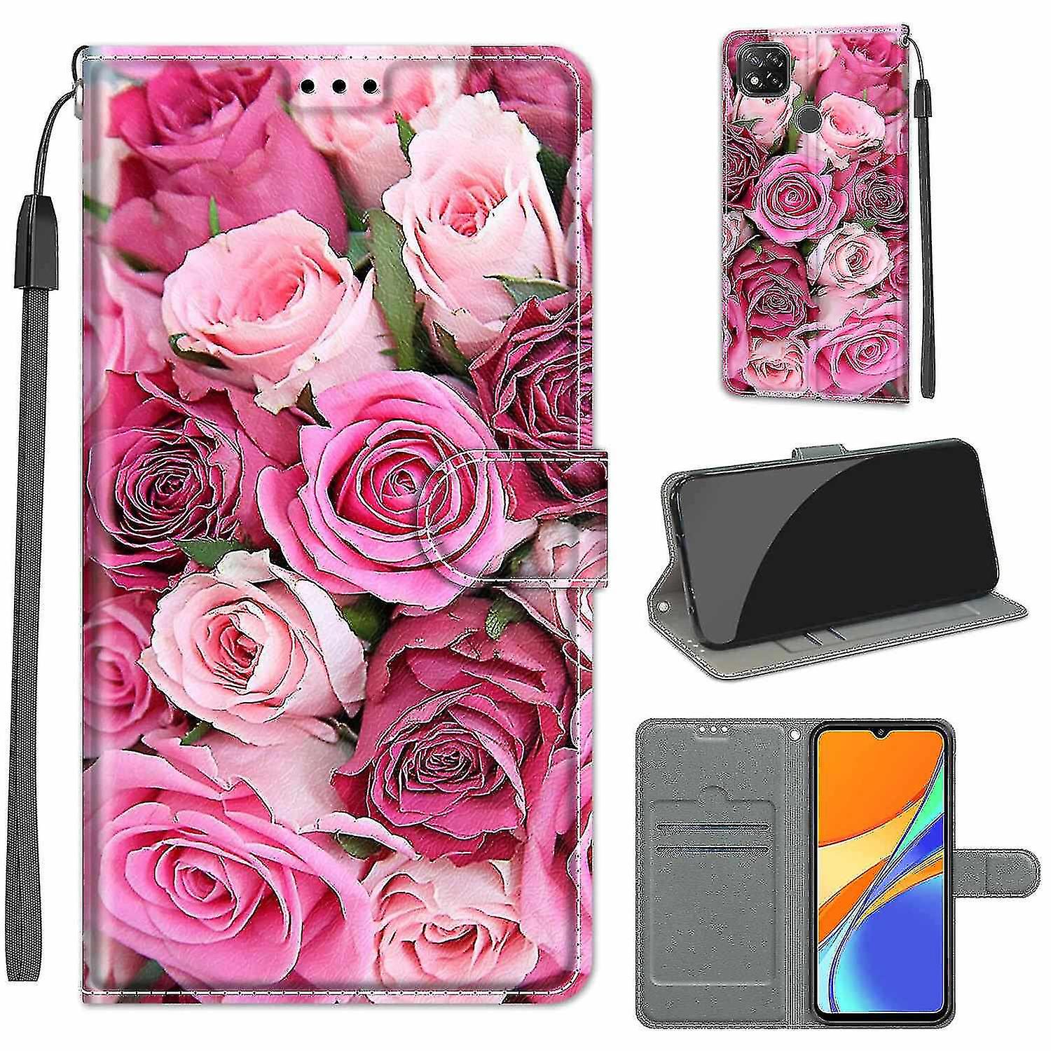 Compatible With Redmi 9c Light Pink Rose Mobile Case