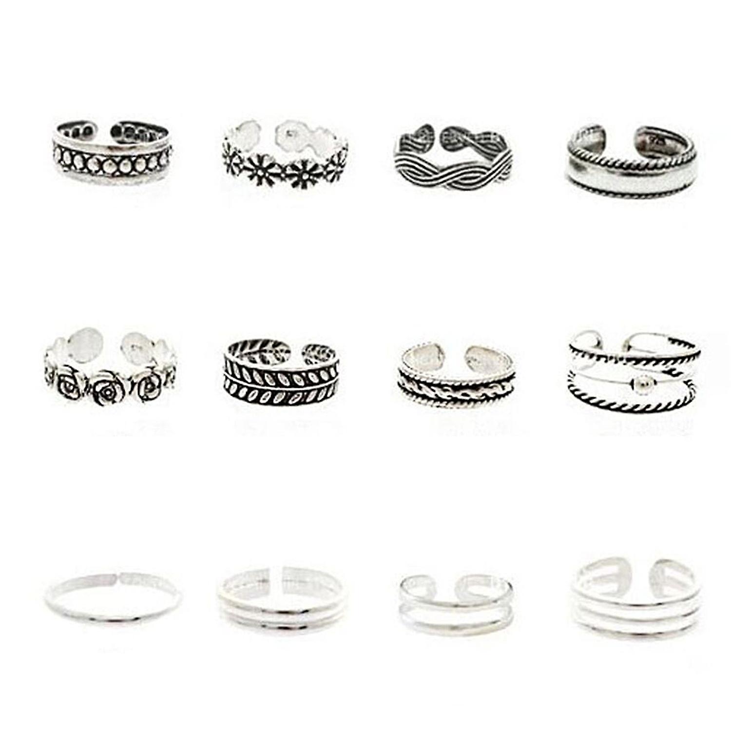 2 x 12 Pcs/Pack Toe Rings Open Design Adjustable Unisex Joint Ring Fashionable Accessory for Party