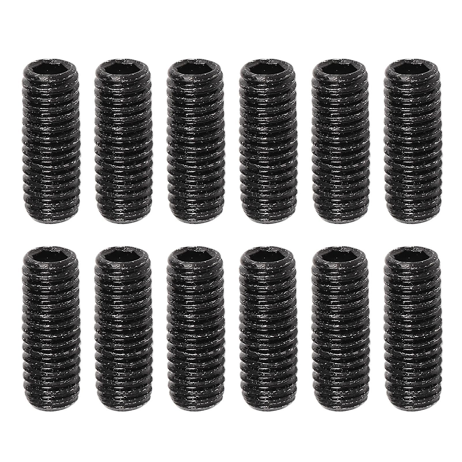 12Pcs Metal Saddle Height Adjustment Screws Kit for Electric Guitar Bridge Accessories Black