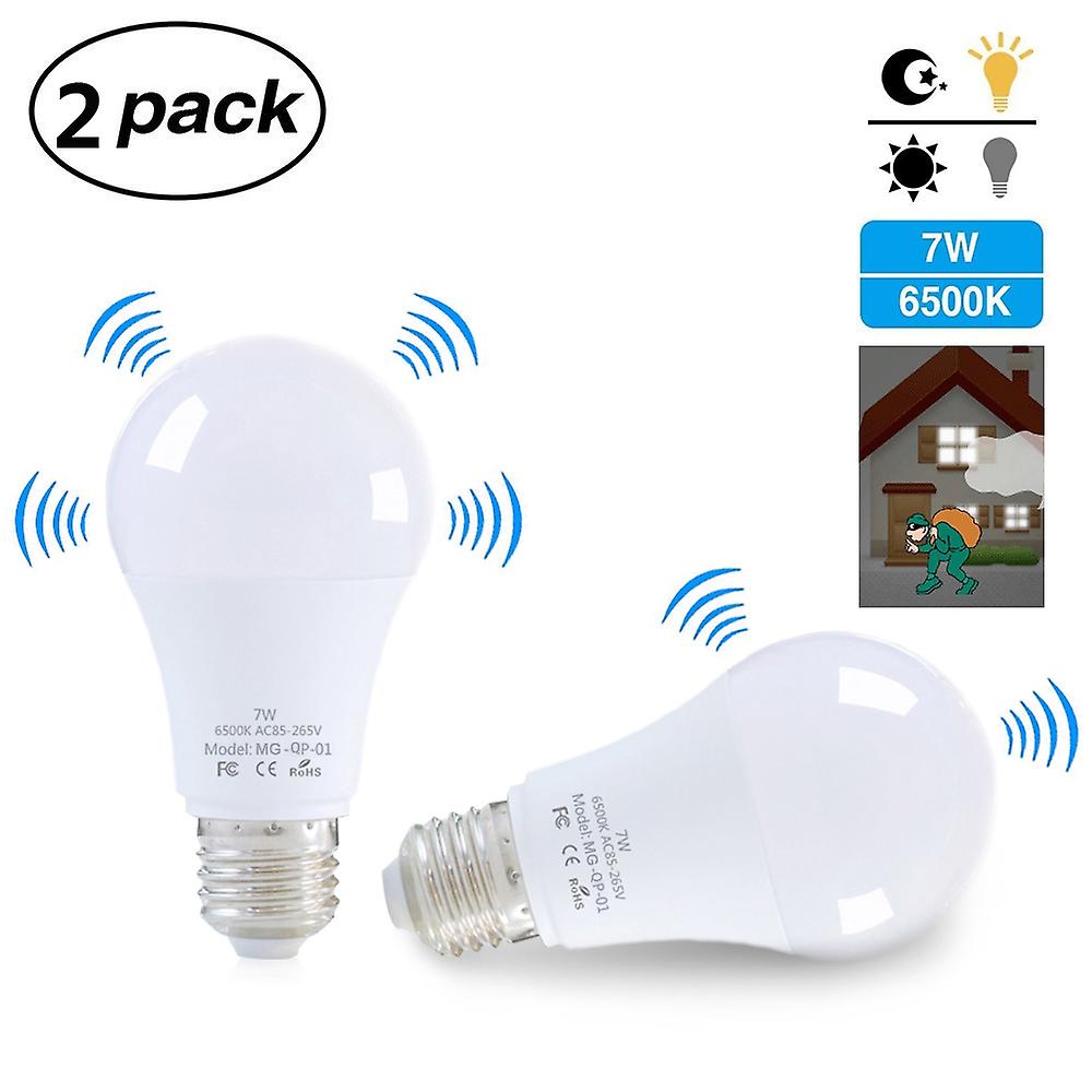 2pcs/lot E27 LED Light Bulb with Motion Sensor Smart Light Radar Sensor 7W (replaces 50 W Sensor Bul