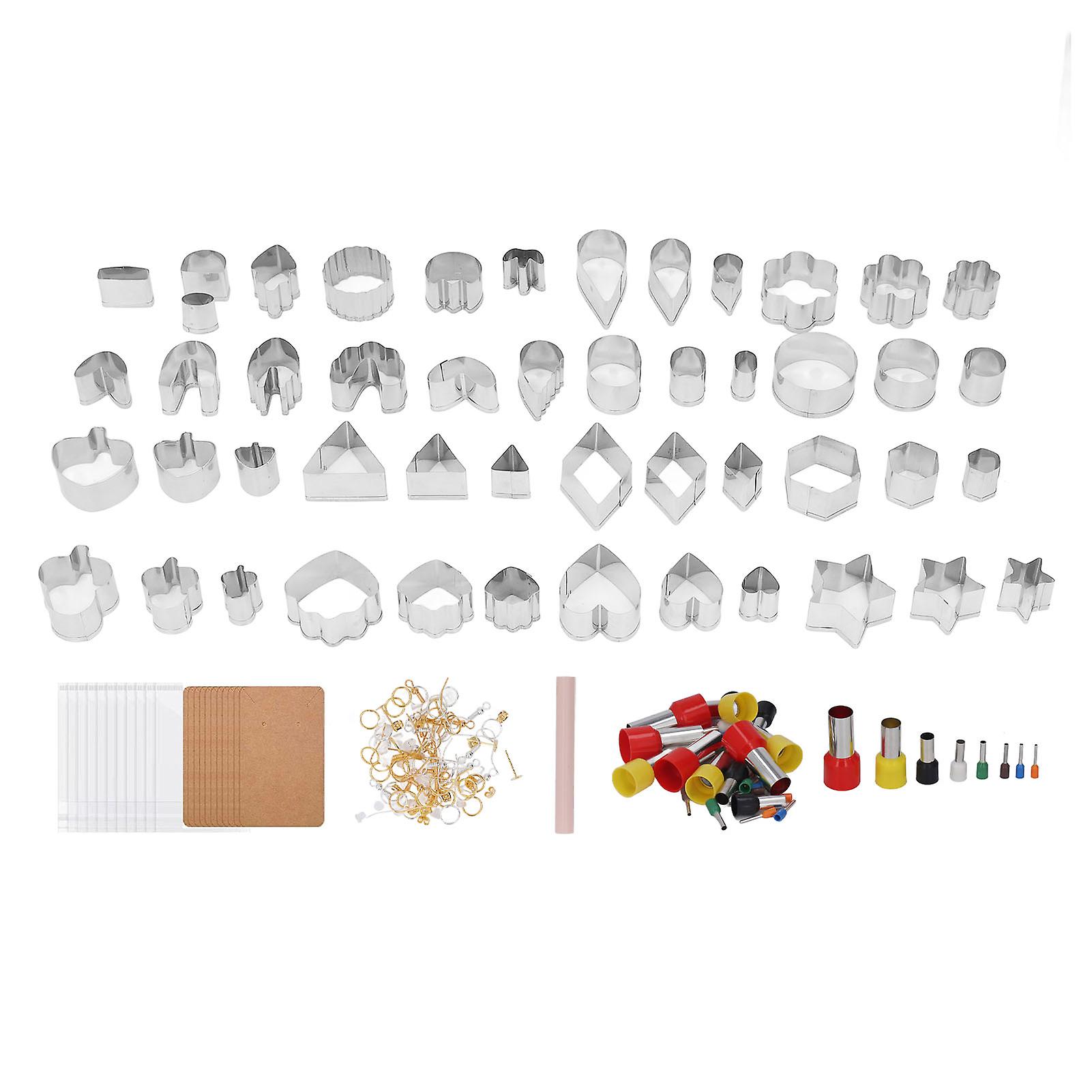 Easy DIY Clay Earring Kit: Stainless Steel Floral Shapes for Creative Jewelry Making and Crafts