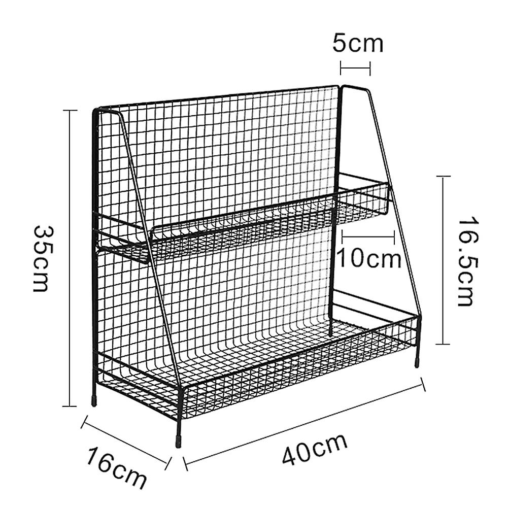 Multifunctional Iron Storage Rack Double-layer Spice Rack Sundries Storage Organizer for Kitchen