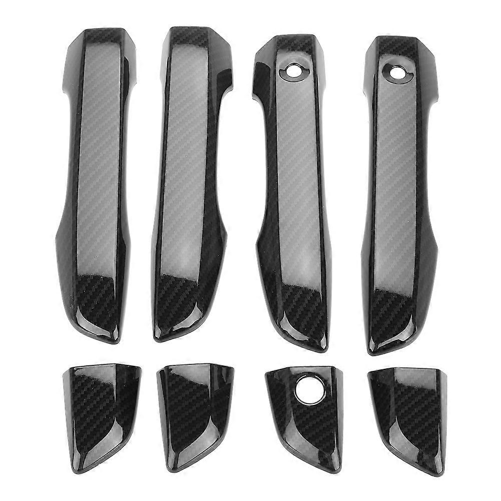 Outside Door Handle Trim, 8pcs Carbon Fiber Texture Door Outside Handle Cover Left Hand Drive Handle Cover Fit for 2016(92018)