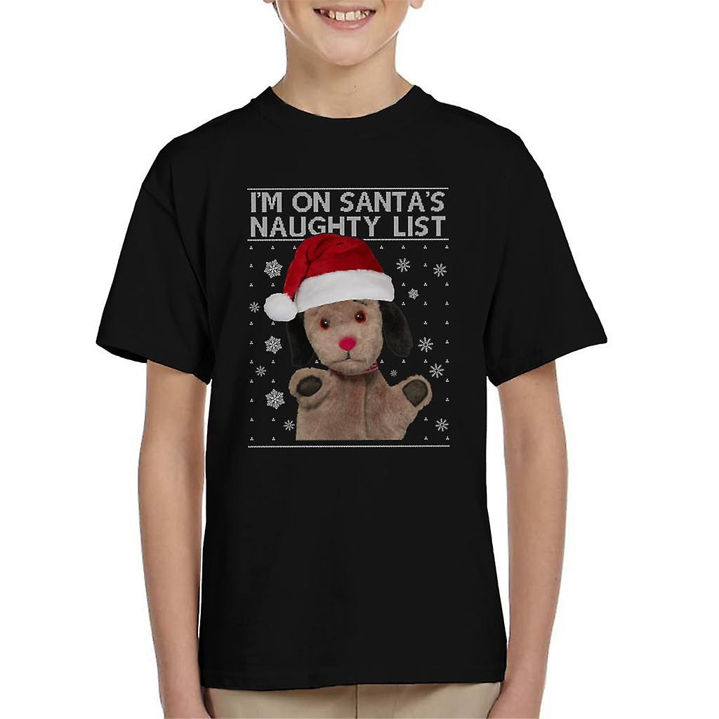 Sooty Christmas Sweep Im On Santas Naughty List Kid's T-Shirt