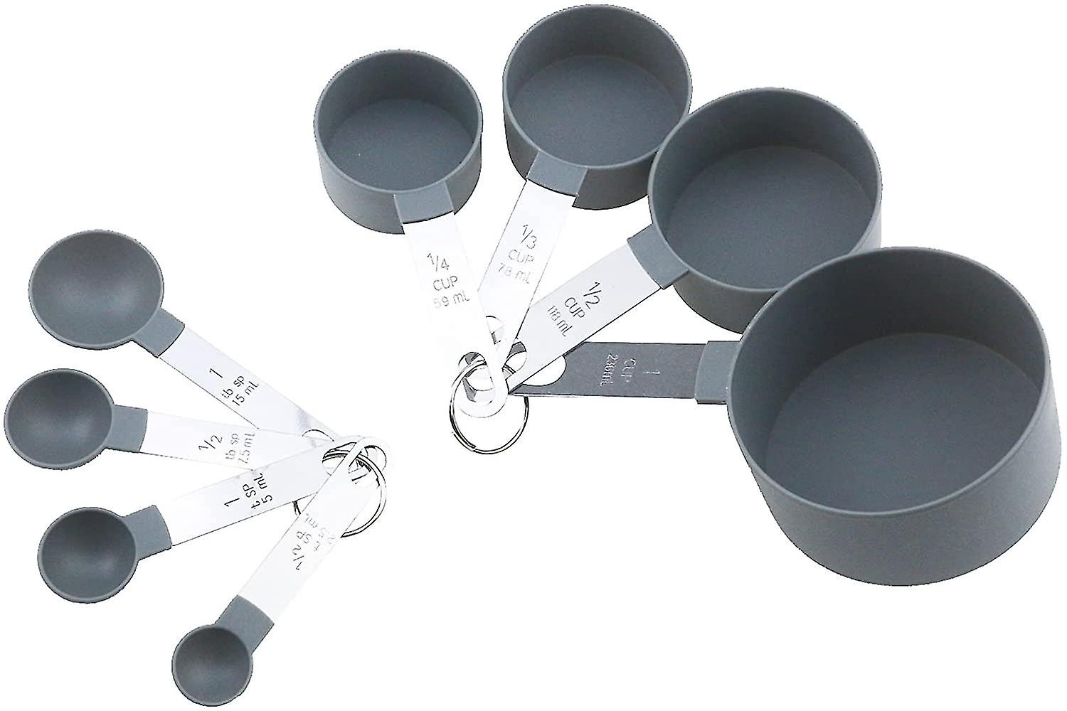 8pcs Measuring Cups And Spoons Set Grey