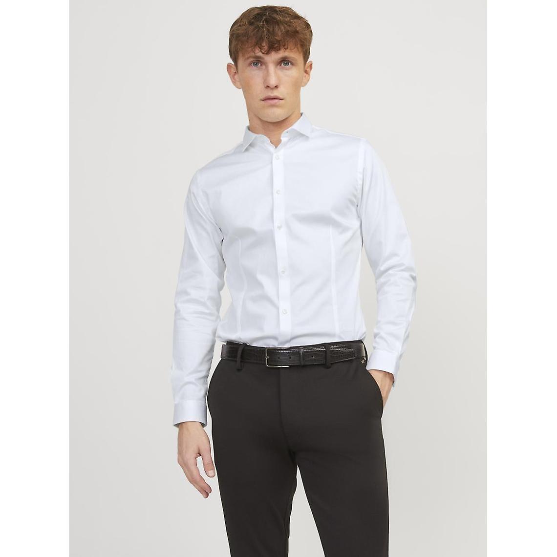 Mäns långärmad vit bomullsskjorta Eben