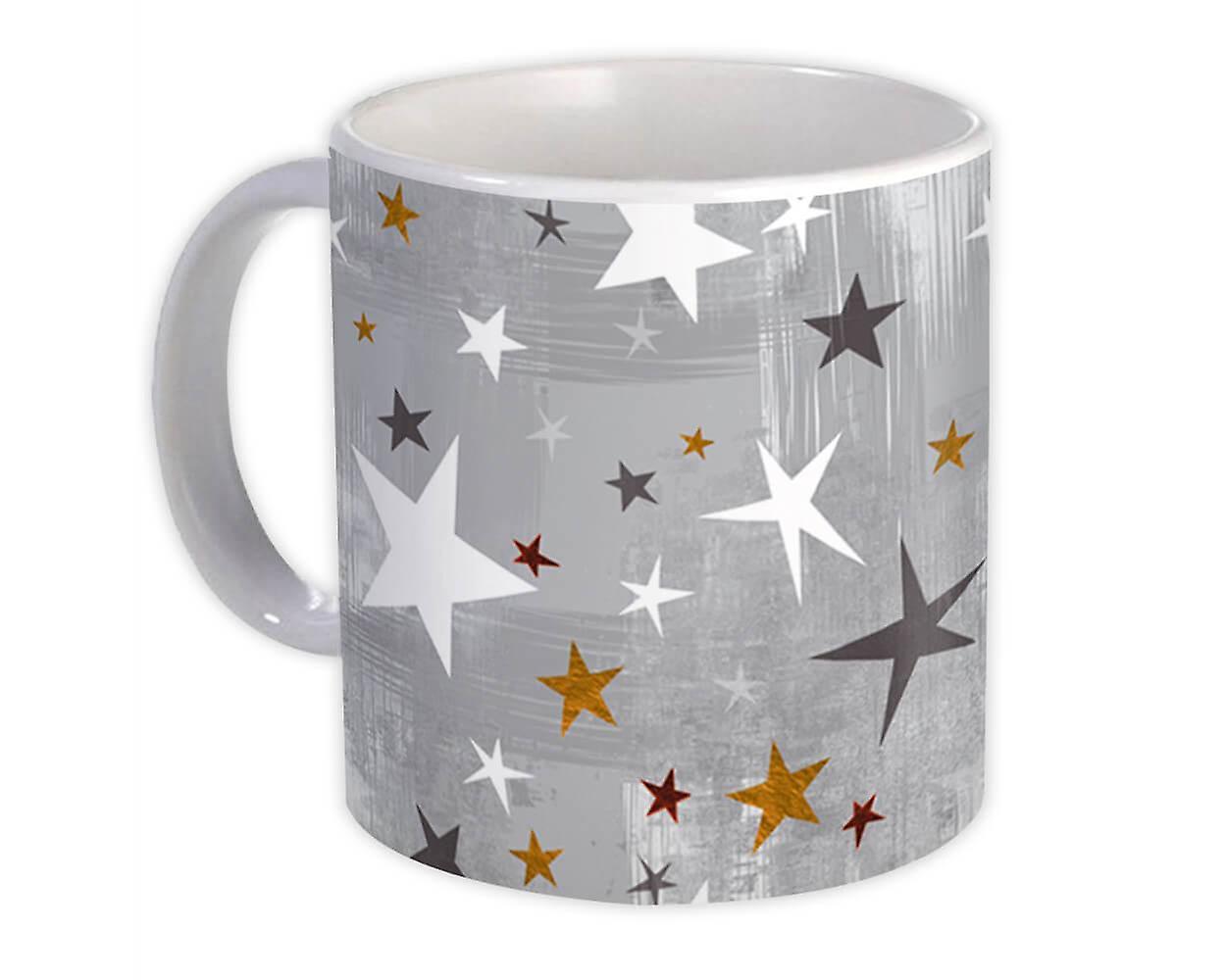 Gift Mug: Stars Grey Stripes