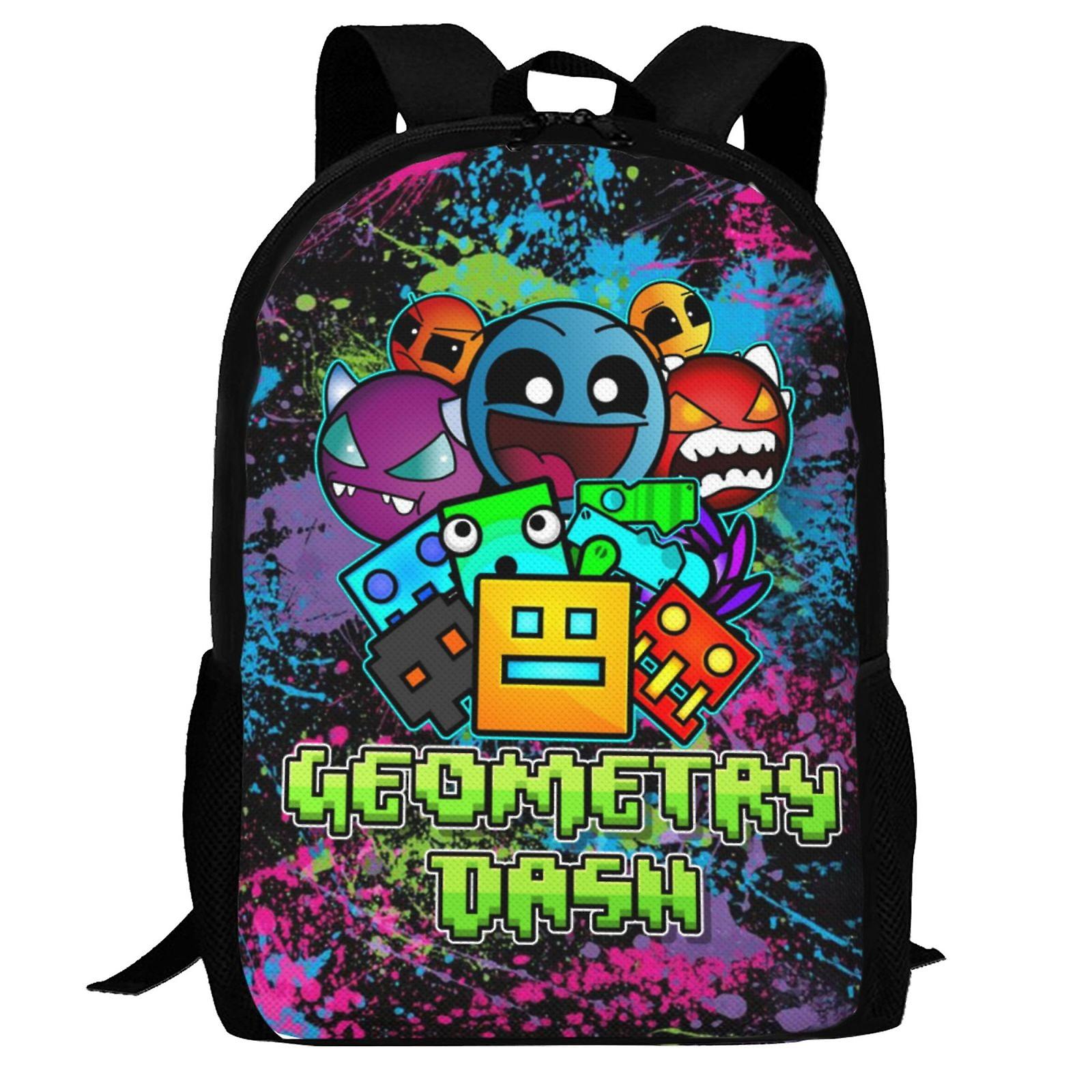 Geometry Dash Backpack,3d Print Laptop Backpack Lightweight Casual Daypack Bookbag Multi-Function Travel Backpack