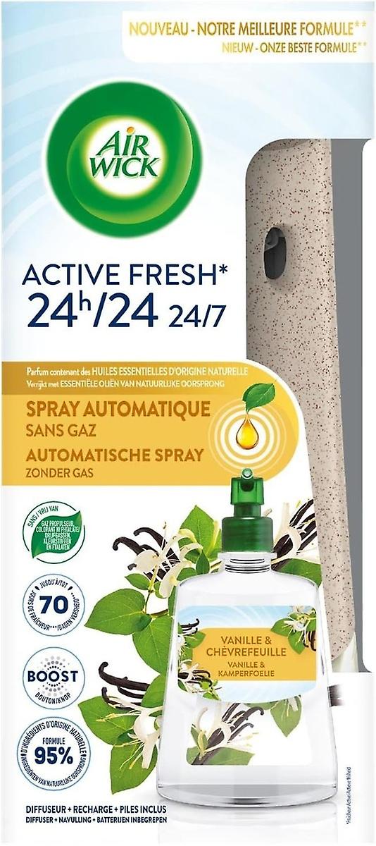 Air Wick Active Fresh Automatic Spray Diffuser Unit + Vanilla & Honeysuckle Refill 228ml