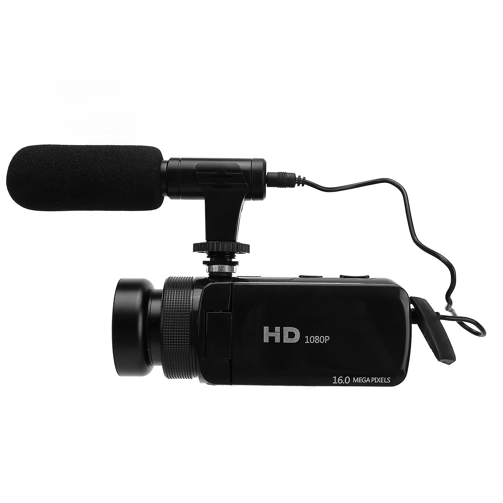 1080P Video Camera 16MP 2.4in Flip Screen Vlogging Camera 16X Zoom HD Digital Camera for Travel Marriage Campus Records 110‑240V US Plug 