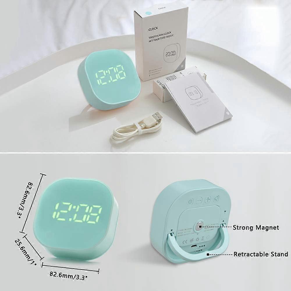 Children's LED Digital Alarm Clock with Countdown Function Kitchen Timer, Alarm, USB/Battery Powered,12/24H,?? Home Travel (Green)