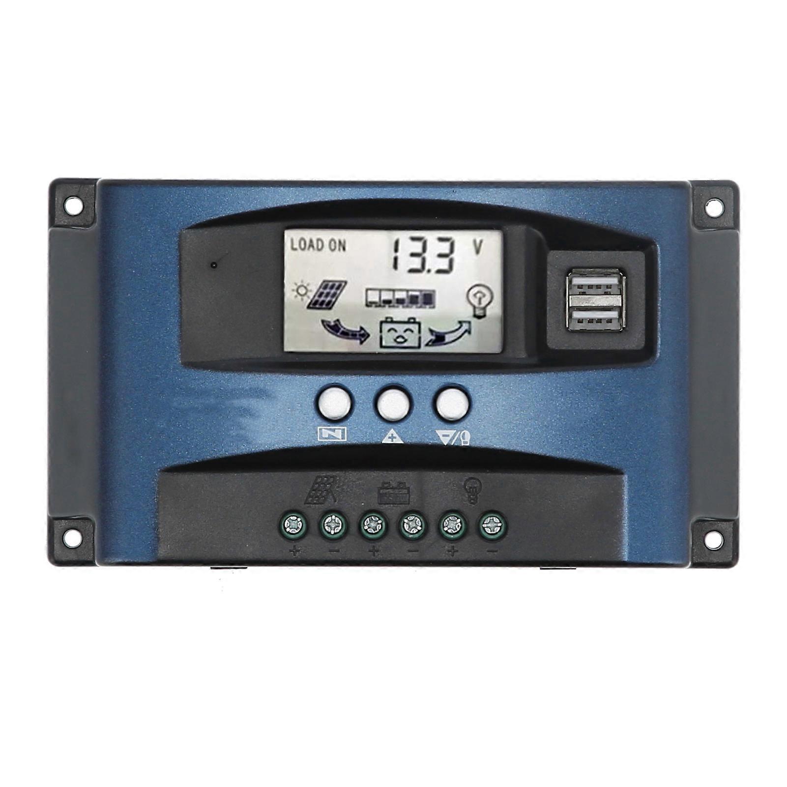 Solar Charge Controller MPPT LCD Display Discharge Control Regulator 12V?24V 30A