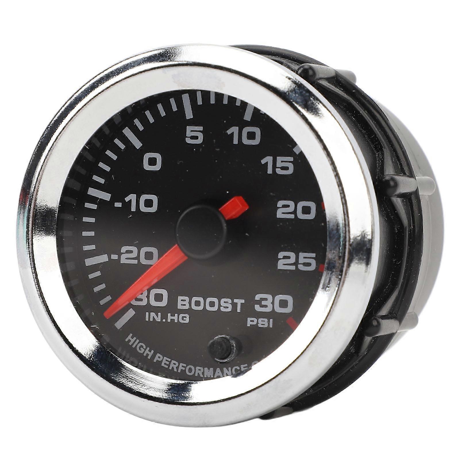 Digital Boost Gauge 52mm 0 to 30 PSI 7 Color Pointer High Accuracy Easy Installation Boost Pressure Gauge for Vehicle 12V