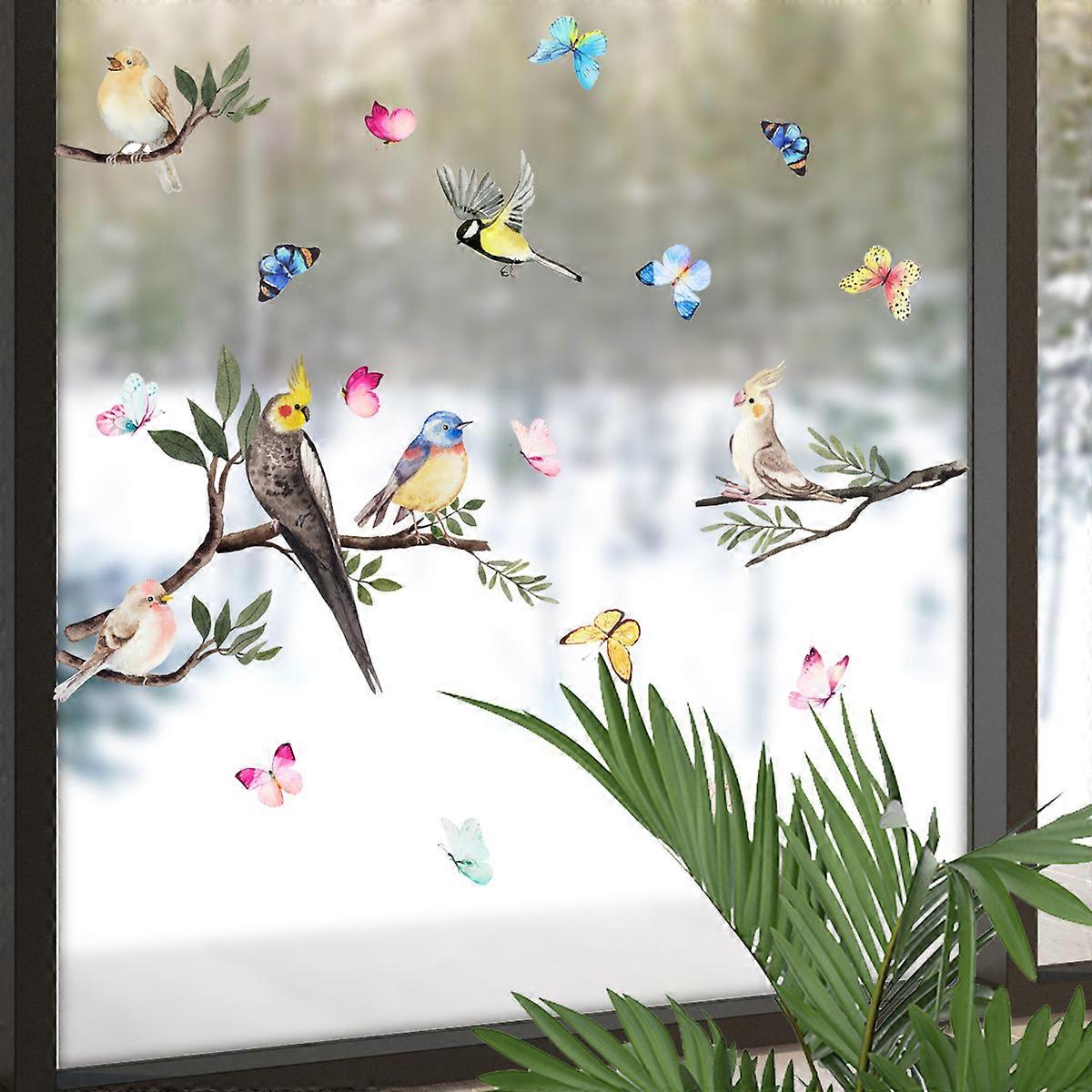 Stickers pour Fentre - 1 Superbes Stickers Electrostatiques Dcoratifs au Motif Branche Birdie dviter Que Les Oiseaux Ne Se Cognent dans Vos Fentres