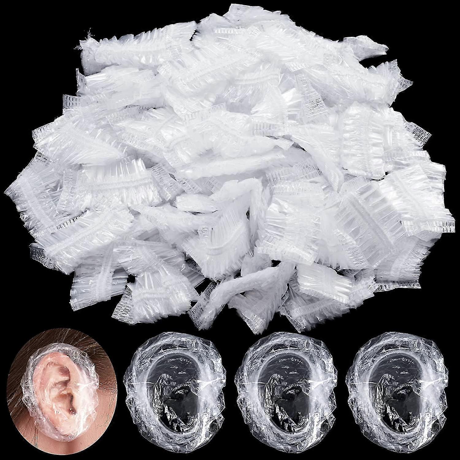 300 Pcs Disposable Ear Covers, Ear Protectors, Waterproof Plastic Shower Ear Protector Caps