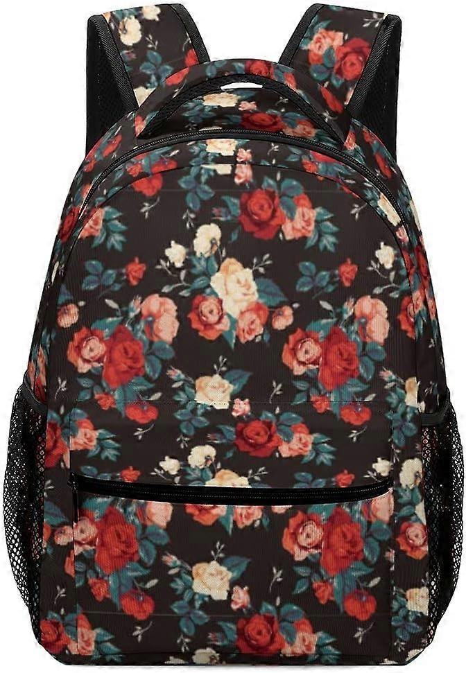 حقيبة ظهر للنساء الرجال الورود خفيفة الوزن حقيبة ظهر للكمبيوتر المحمول حقائب ظهر قوية للصالة الرياضية عارضة Daypack