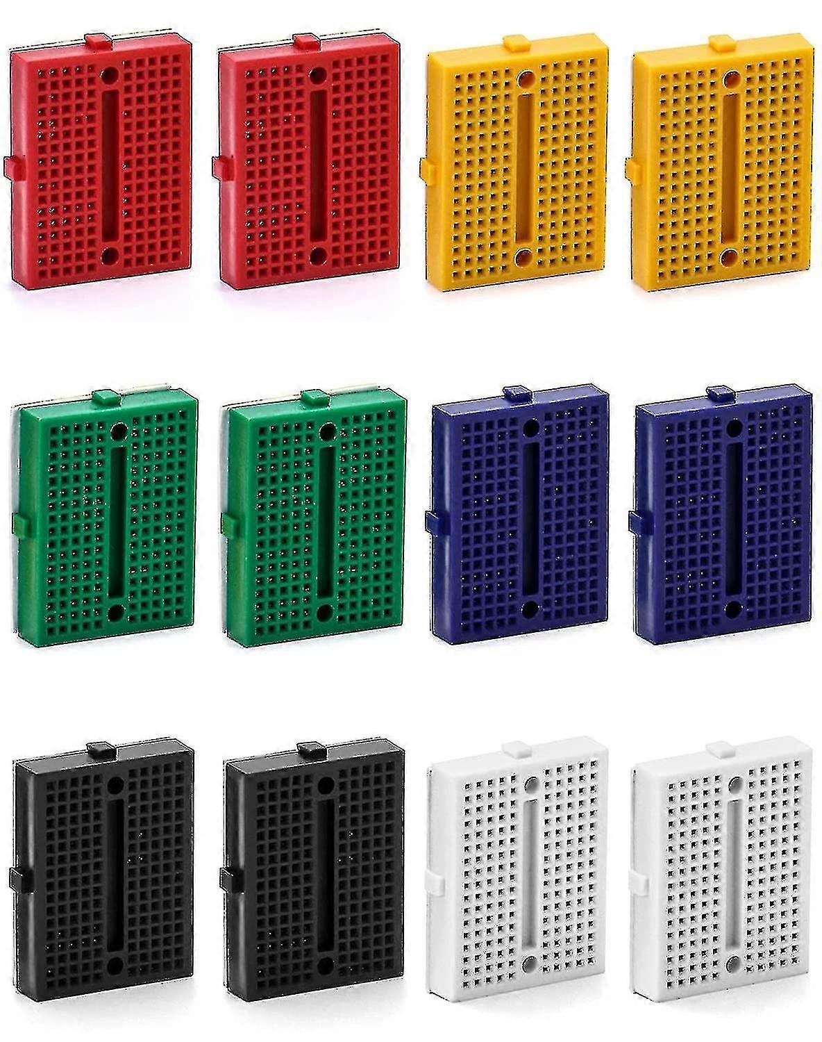 170 Point Mini Breadboard Kit,12pack Tiny Breadboard Pcb Bread Board Kit With Adhesive Backing