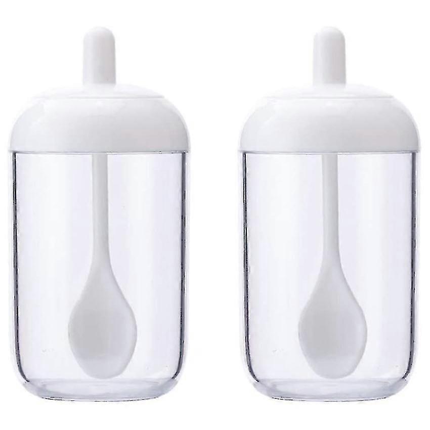 Set Of 2 Plastic Spice Jars With Spoon