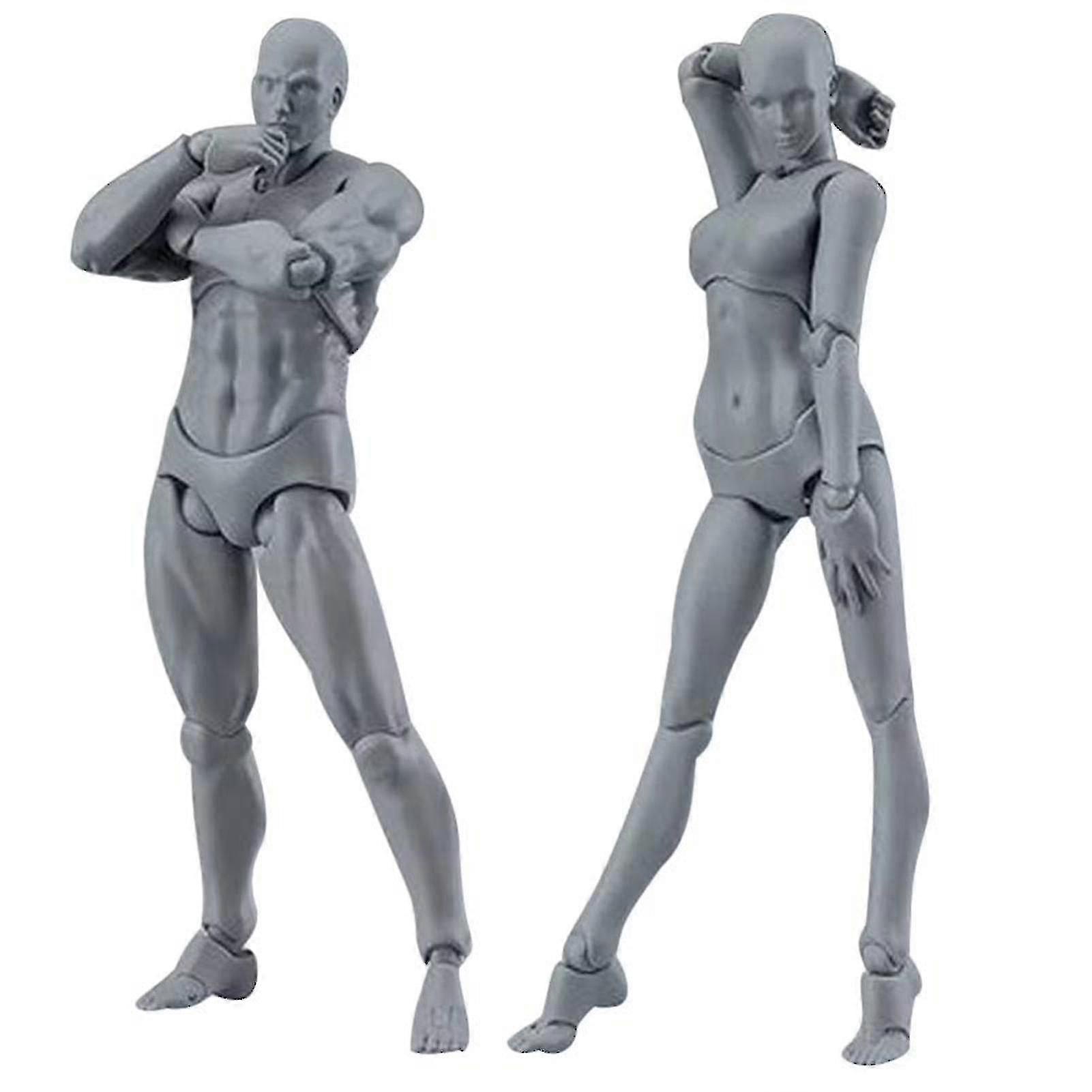 Action Figure Body Kun Chan 2 Pcs Drawing Mannequin Set Pvc Movebale Action Model Desk Decor For