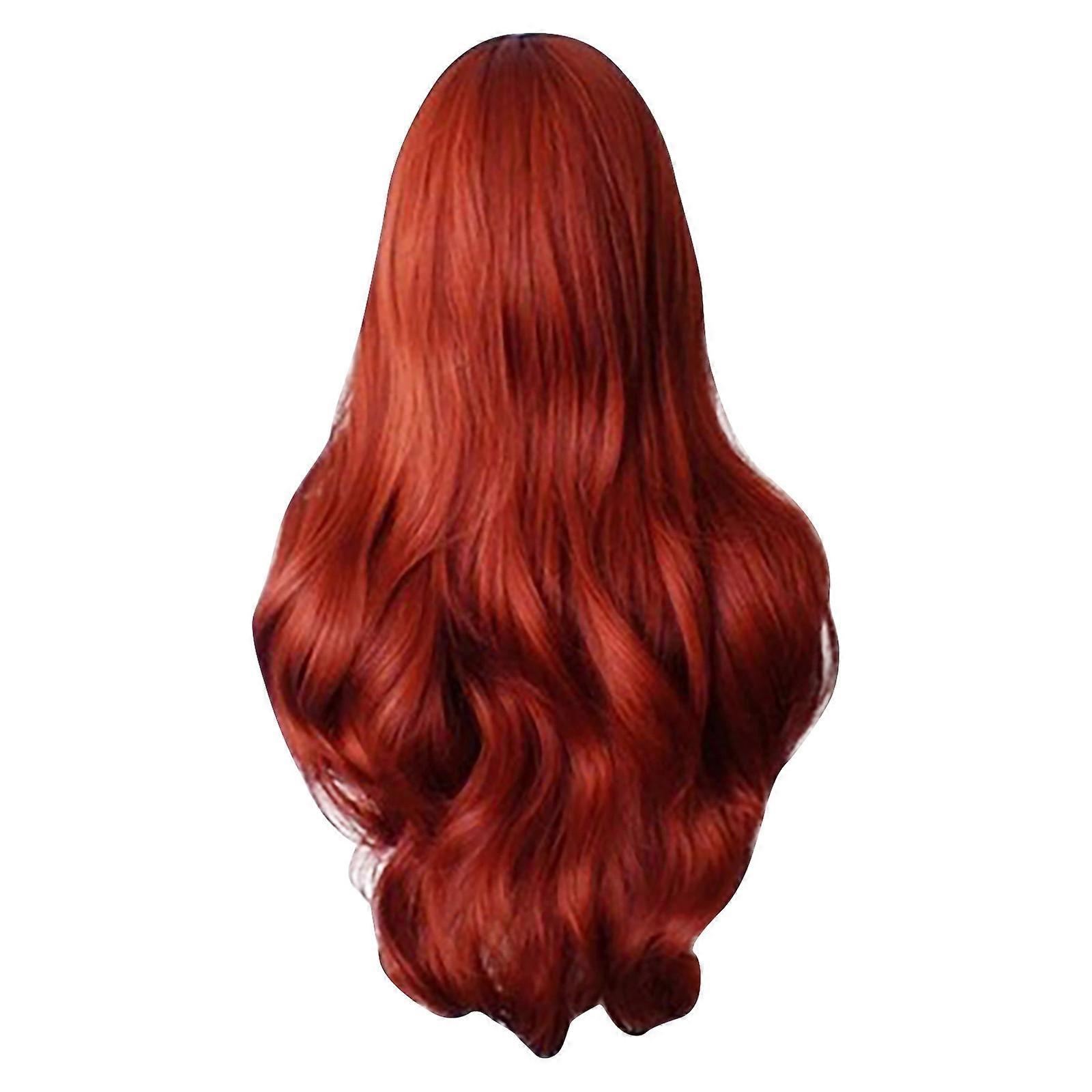 Copper Red Long Curly Wig:Masquerade Cosplay Wig.