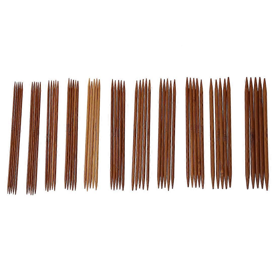 5 Sets of 11 Sizes 5" (13cm) Double Pointed Carbonized Bamboo Knitting Kits Needles Set (2.0mm - 5.
