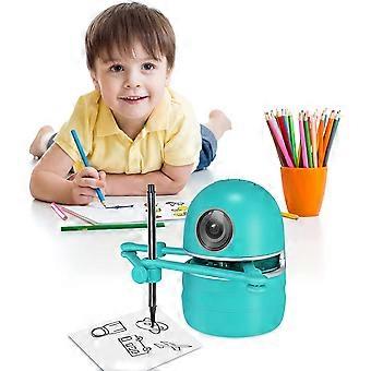 Robô de Desenho para Crianças, Fala Inglês Robô de Desenho Automático, Material ABS, Recarregável por USB, Incluindo 4 Livros 64 Cartões 2 Canetas, para Crianças de 3 a 8 anos de Pintura