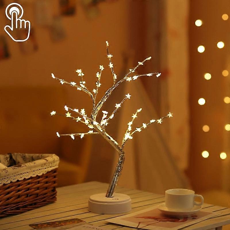 Creative Decoration Touch Control Tree Lamp Pentagram Warm White Light