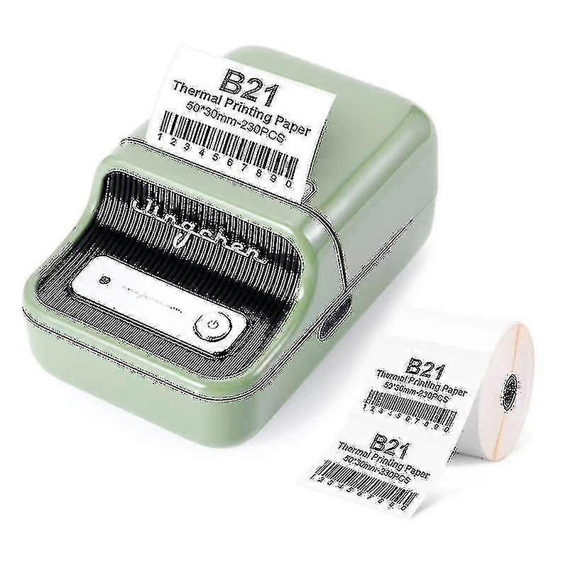 B21 Label Printer Portable Bluetooth-compatible Thermal Printing compatible Price Tag( Color : Green )