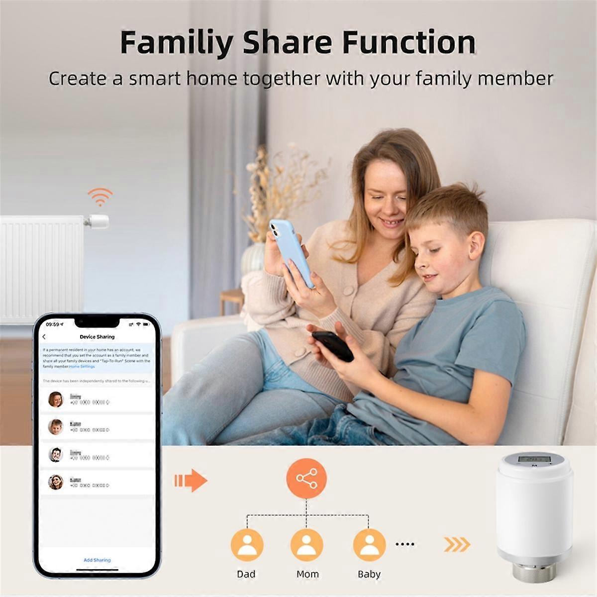Smart ZigBee Thermostatic Radiator Valve Programmable App Remote Temperature Controller Work for Alexa Home