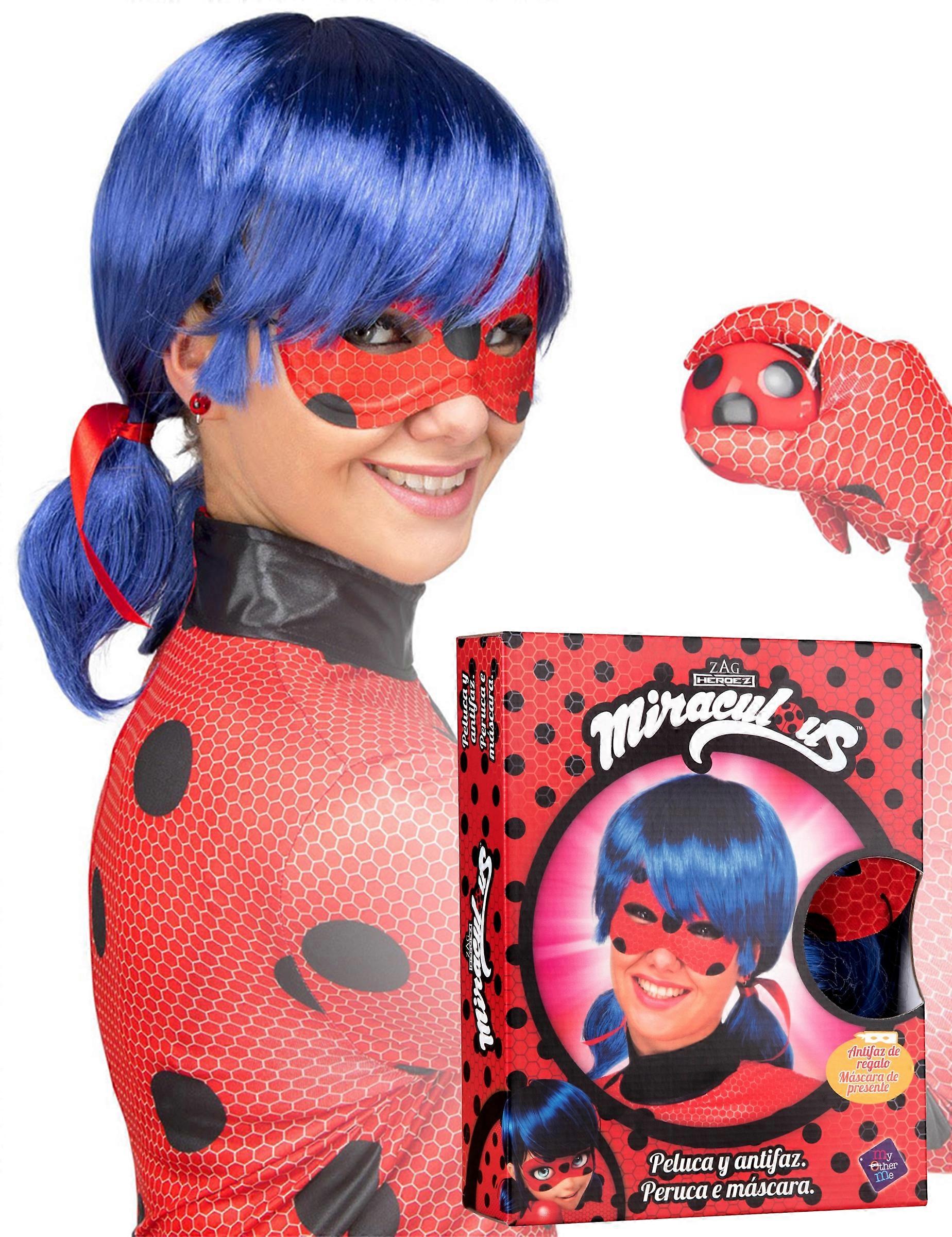 Ladybug adult wig and mask set