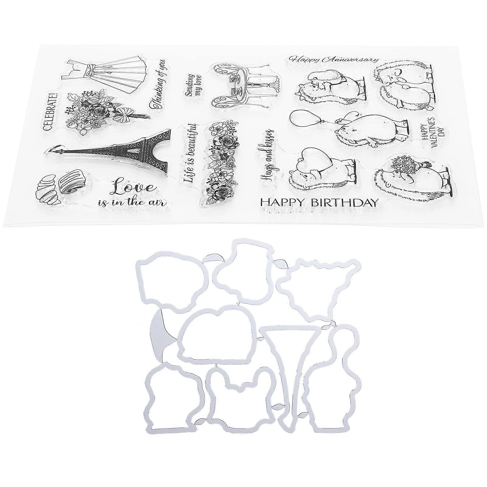 Hedgehog Clear Stamp Iron Tower Pattern Transparent DIY HandMade Photo Album Decoration