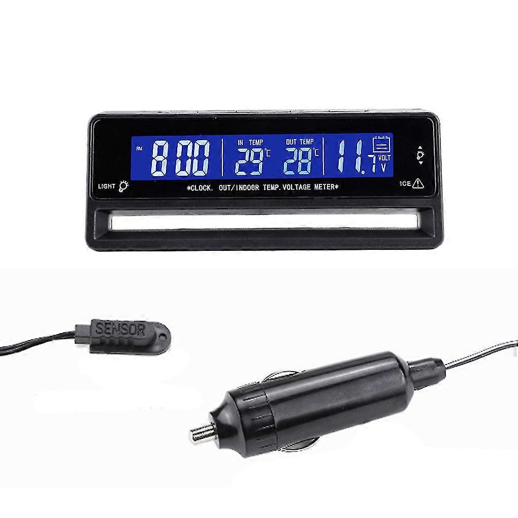 1/2/3 Car Digital Clock Lcd Display Voltmeter Auto