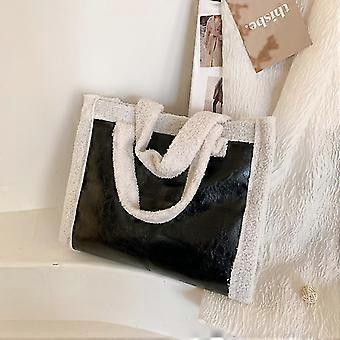 Women Contrasting Colors Shoulder Bags Autumn And Winter New Lamb